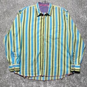 Striped Button Down Shirt Long‎ Sleeve Colorful Casual Menswear